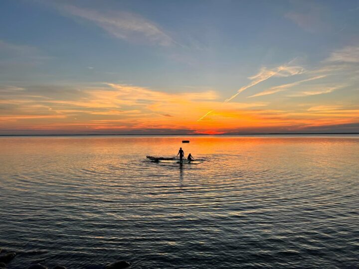 Paddle Board And Sunset